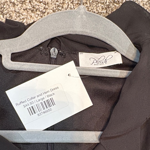 Chic Black Ruffled Mini Dress - Picture 2 of 5